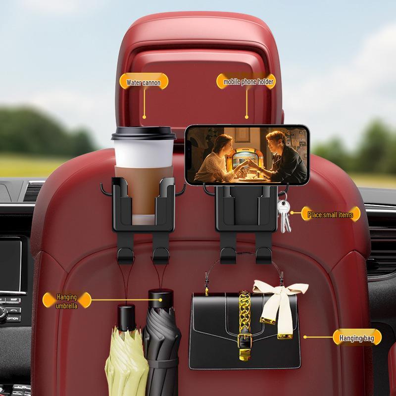 Multifunctional Car Seat Backrest Cup and Phone Holder Hook