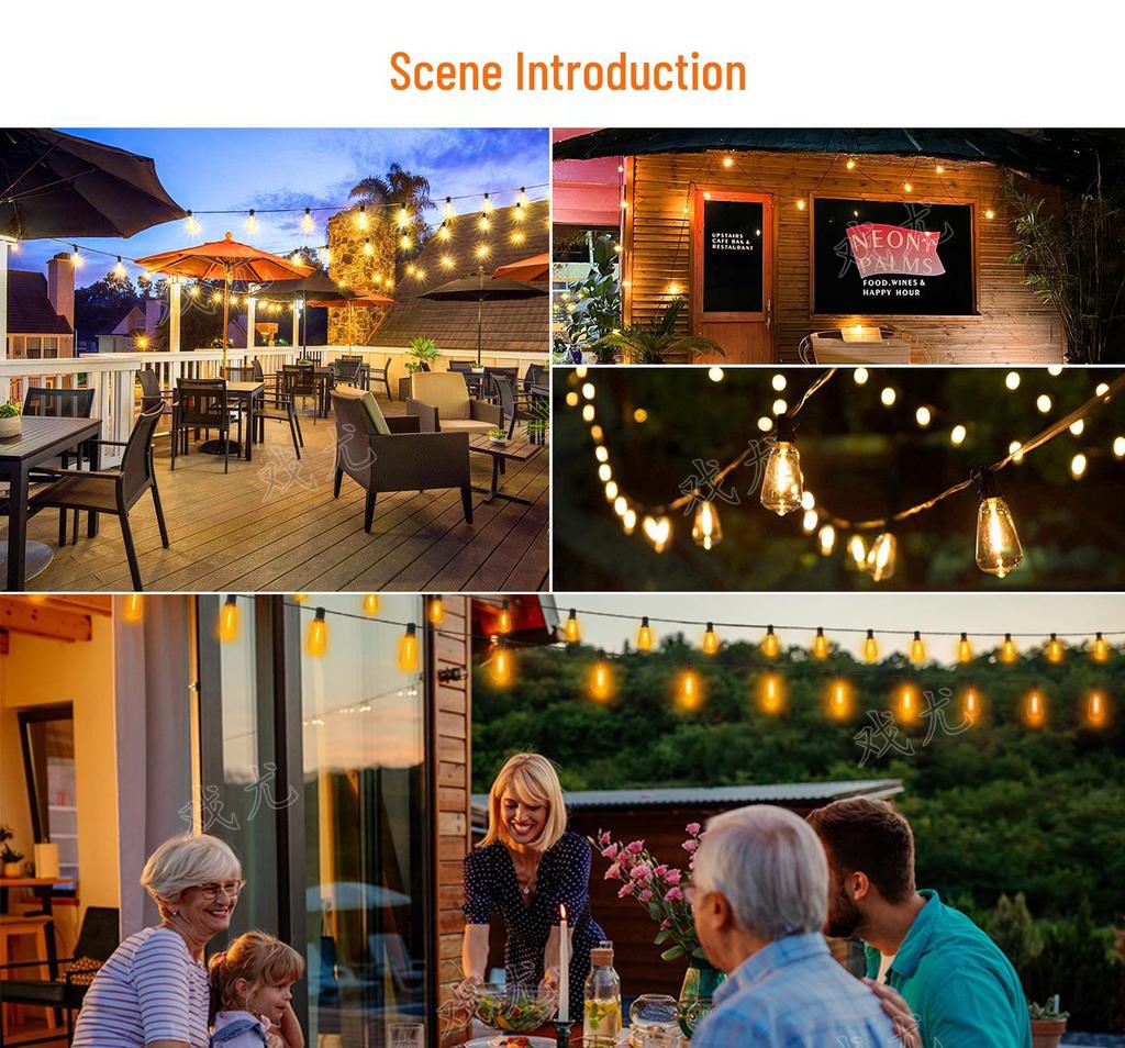 Cross-Border ST38 String Lights: Outdoor Waterproof LED for Camping, Tent, Courtyard, and Festival Decor