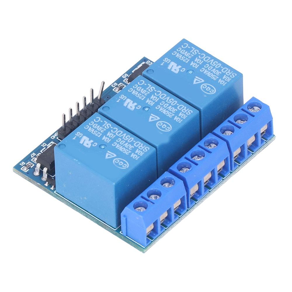 3 Channel 3 Channel Relay Module DC 5V 3.3V Compatible High Low Level Trigger High Voltage Relay Module