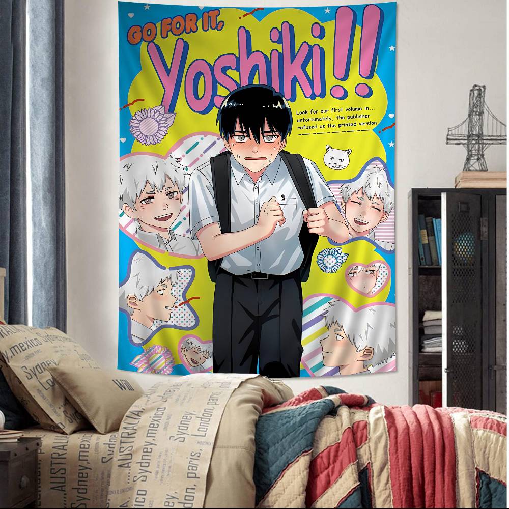 Beliebte Anime BL The Summer Hikaru Died Chart Wandteppich Edgy Ästhetik Trendige Zimmerdekoration für Anime Moderne Kunstfans
