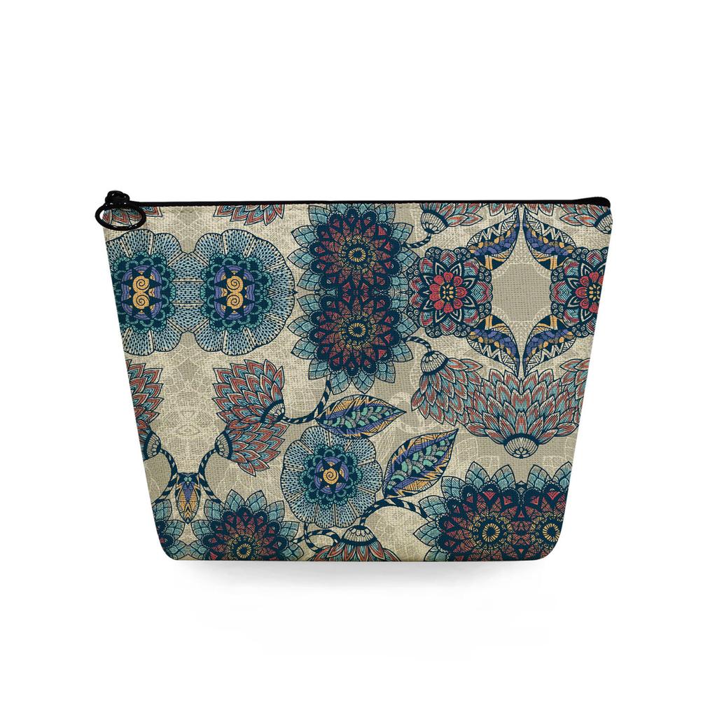 Women Flower Print Cosmetic Bag Toiletries Organize Travel Storage Case 6781