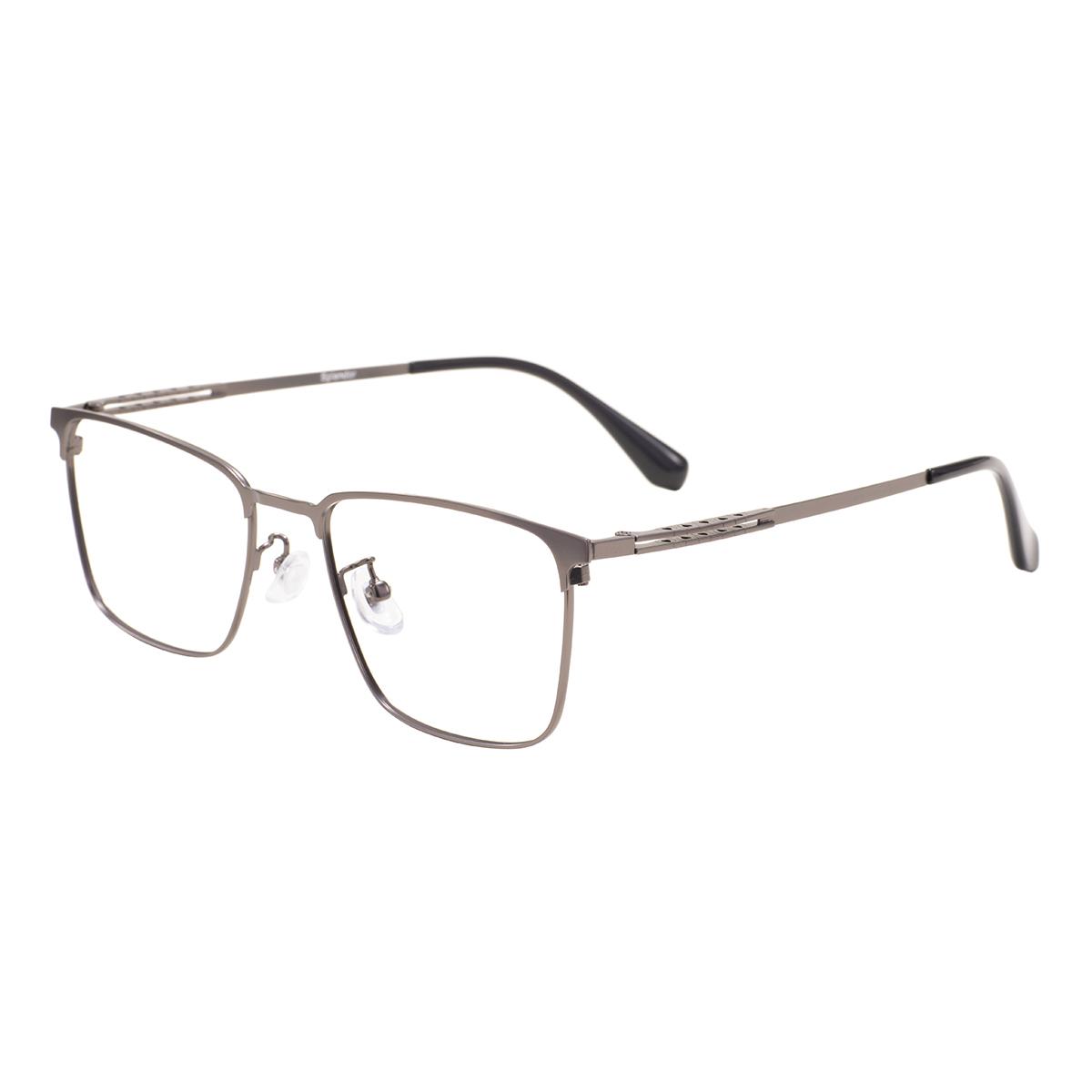 

Men Metal Square Prescription Glasses Multifocal Progressive Photochromic Full Rim Eyeglasses Anti blue Light Optical Lenses Single Version&1.56&None серый