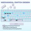 Abucow Mechanical Gaming Black Wired Compact Keyboard with Blue LED Replaceable White Compatible with 60% Keyboard, Switches, Backlight, Keycaps,