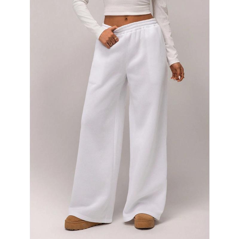 Autumn Winter High Waisted Thick Drawstring Pants Women Loose and Casual Sports Warm Pants Commuting Style