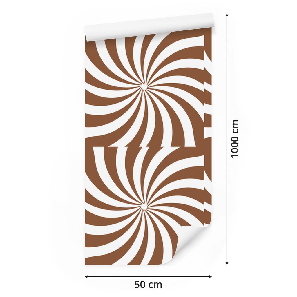 Hippie Background Wallpaper Orange, White and Beige for Living Room and Bedroom 50x1000