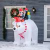 Inflatable Christmas Polar Bear with LED Lights, 206cm Waterproof Inflatable Christmas Decoration with 2 Penguins