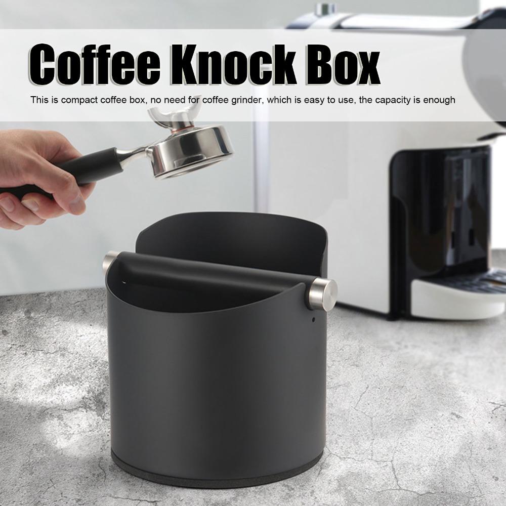 Rubber Base Coffee Grounds Bucket Removable Knock Bar Espresso Knock Box  Espresso Making серебряный