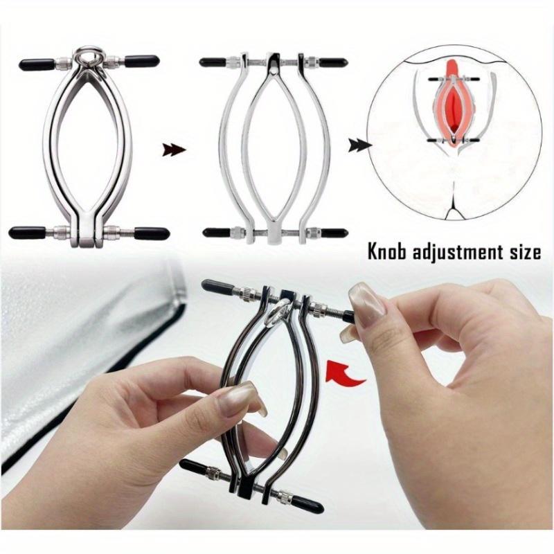 Labia Spreader Strap with Clamp Clip Clitoris Spread Pussy Open Vagina Stimulator SM Bondage Sex Toys