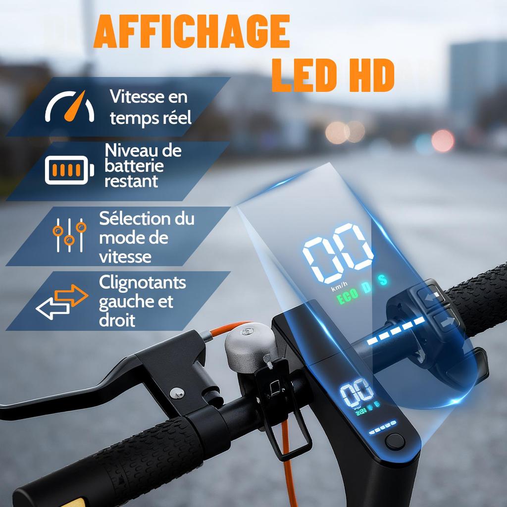 TODIMART T6S Foldable Electric Scooter for Adults – 650W Peak Motor, 30KM Range, 36V 7.8Ah Battery, with Turn Signals, Suspension