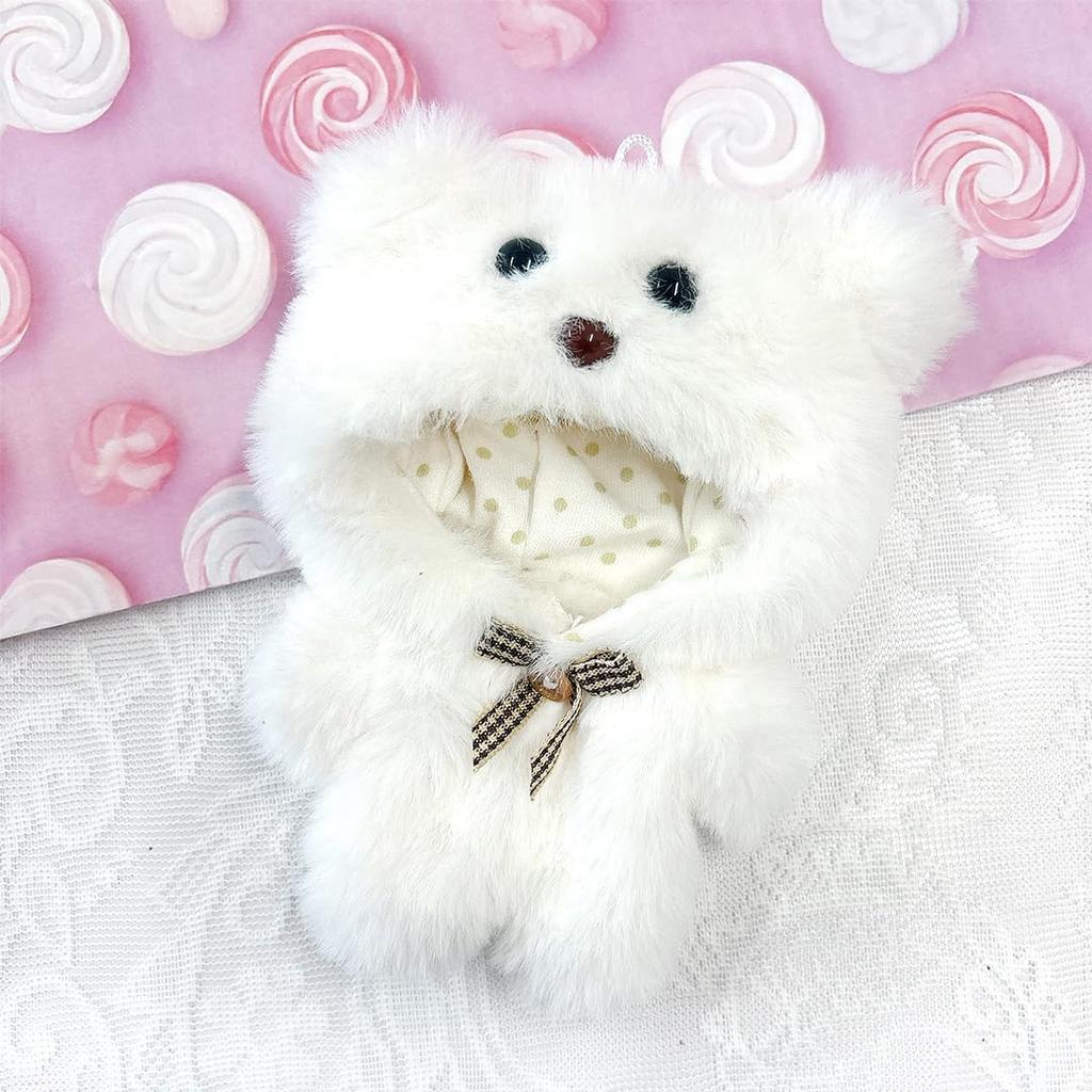 Weiße, flauschige Baumwollkleidung für 10cm Plüschtiere, g.trigger, geeignet für Oshi-Nui (Plüschpuppen)