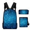 Stile Classico Novità Tecnologia Stampa 3D 3pz/Set pupilla Zaini Scolastici Zaino Daypack per Laptop Borsa a spalla inclinata Astuccio