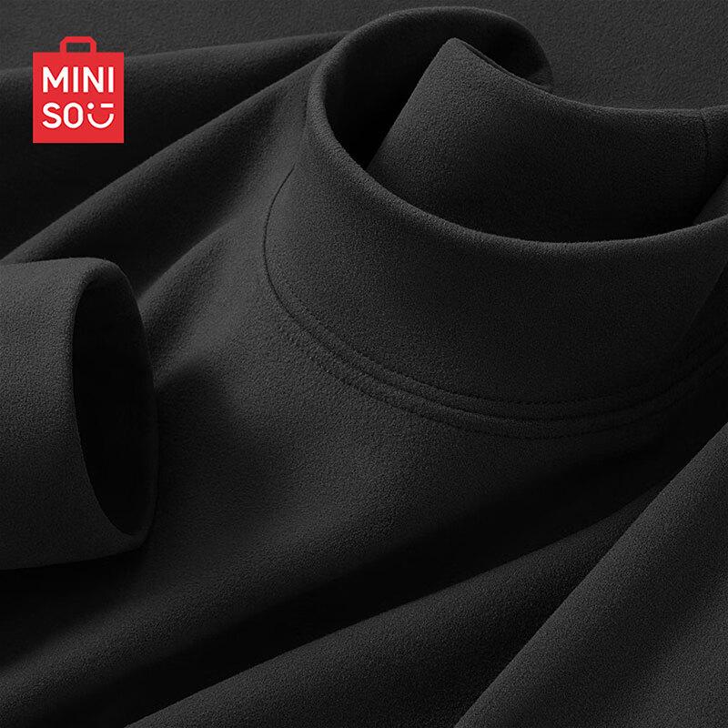 MINISO Men's Fleece Semi-High Collar Long-Sleeve Base Layer