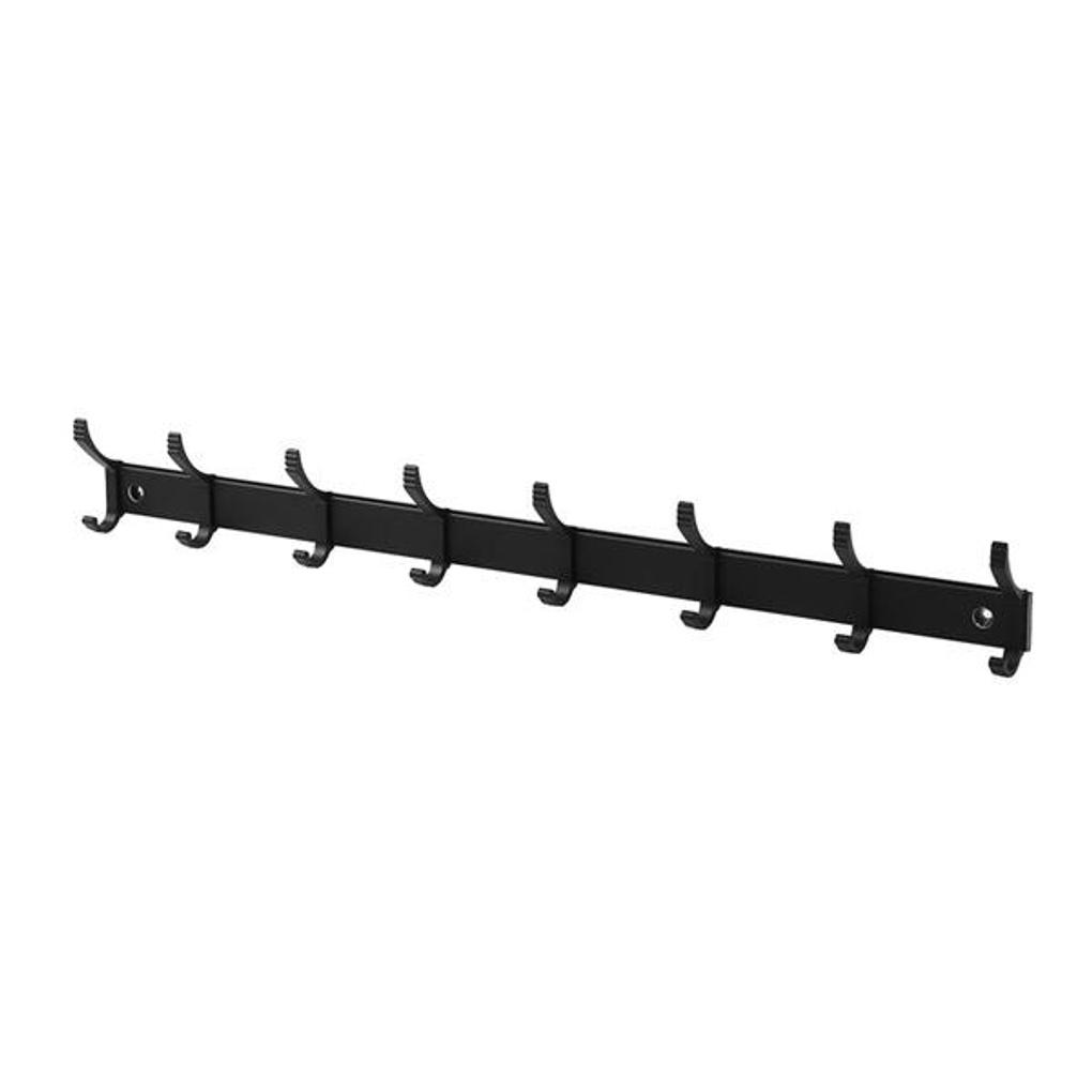 16-hole Hook-type Clothes Hanger (black)/multipurpose Wall-mounted Bathroom Hanger