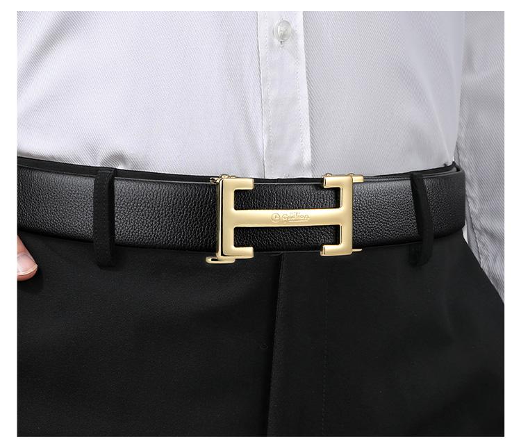 Jinlilai Men's Belt Business Versatile I-shaped Automatic Buckle Men's Belt