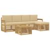 Outdoor Sofa Set 6 pcs White and Beige 59 x 59 x 37 cm