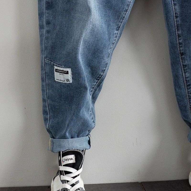 Herren Frühling/Sommer Leichte Stretch Locker sitzende Mid-Rise Slim-Leg Haremshose