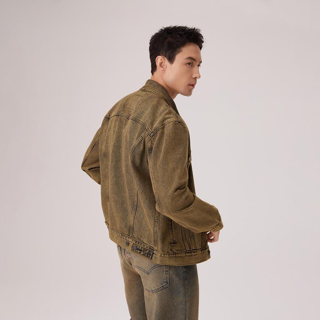 Levis Vintage Wash Zniszczona Luźny Krój Styl City Boy Oversize Kurtka Klasyczny Jeansowy Płaszcz Kurtki Unisex 72334-0783