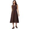 Solid Color Round Neck Flared Midi Sleeveless Dress Women Dresses 477305-37