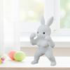 Easter Muscle Bunny Figurine Cute Mini 3D Printed Bunny Statue Collectible Rabbit Ornament for Spring Home Table Shelf Decor