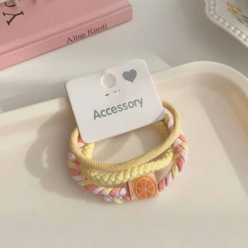 Zweifarbige Candy Twist Geflochtene Haargummis - Dickes, Hochelastisches Band für Frauen