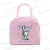 Cartoon Rabbit Series Print Portable Lunch Bag Women Kids Food Thermal Box Multi-function Office Bento Insulated Bunny Handbag