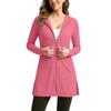 Women Hooded Loose Fit Sun Cardigan Long Sleeve Lightweight Casual Outerwear with Zipper Front Pockets for Daily Wear