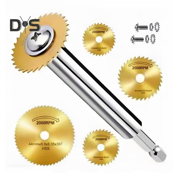 

Труборез с 5 сменными пильными полотнами, компактный дизайн, портативный ударный набор для резки труб из ПВХ с шестигранным хвостовиком 1/4 дюйма золотистый