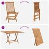 Garden Bistro Set 3 Pcs Natural Solid Wood Teak