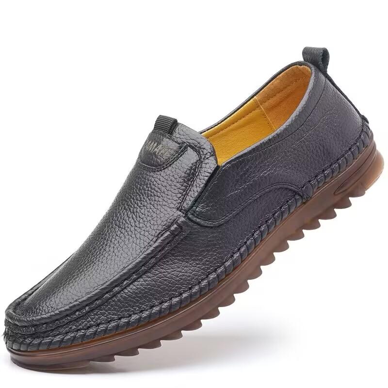 

Spring Summer Retro Penny Loafer Genuine Cow Leather Classic Shoes Sewing Comfortable Men Casual Slip-on Club Party Shoe 38 чорний