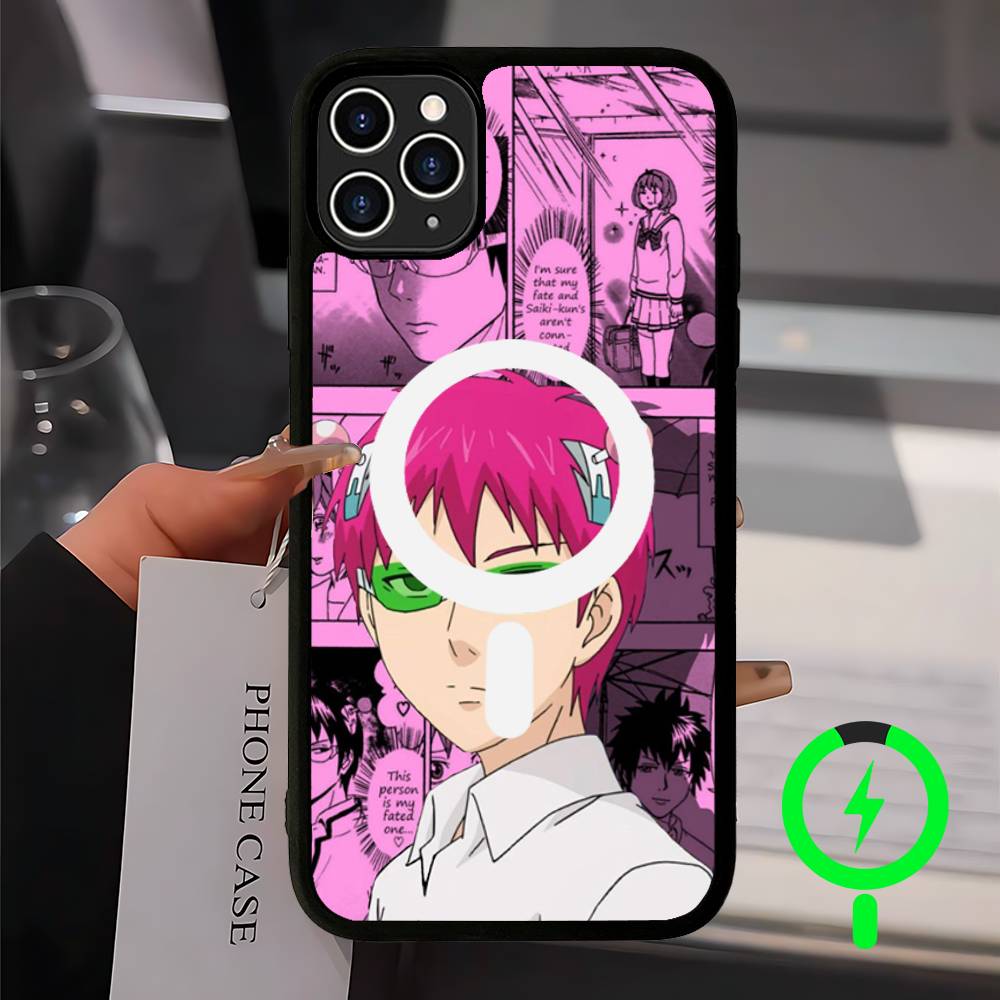 Anime Saiki Kusuo Magnetic Matte Phone Case For IPhone 16 17 15 14 13 12 11 For Magsafe Wireless Charge Cover
