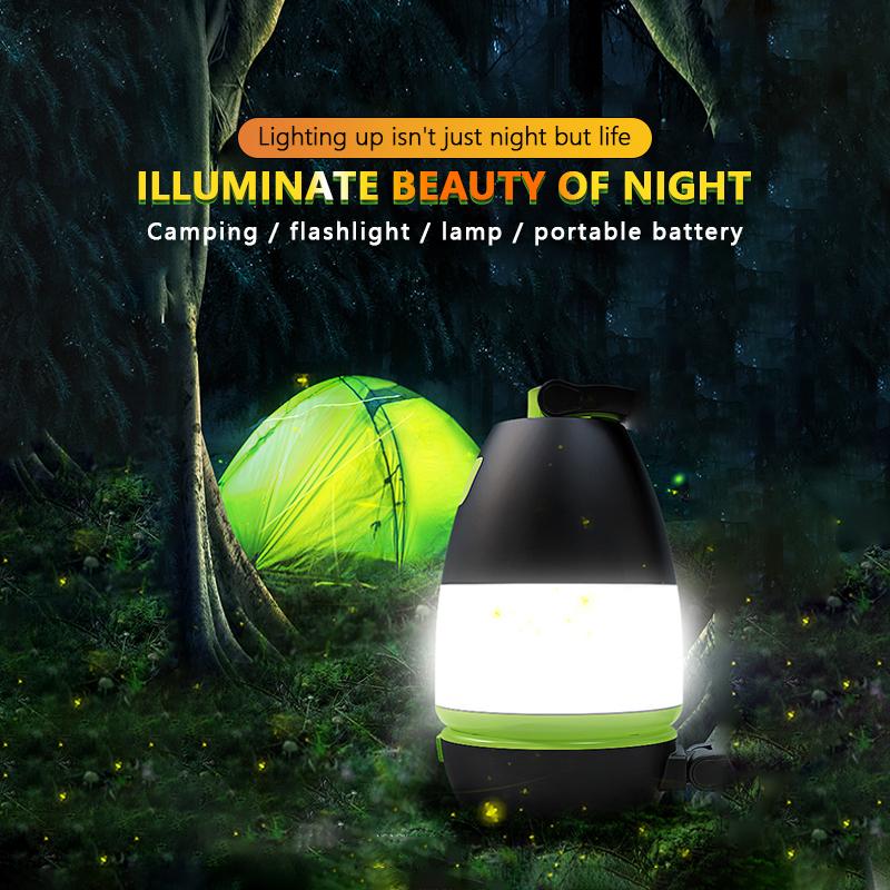 Multi-function LED USB Rechargeable Camping Light/ Lamp Outdoor Hiking Home 3 In1 Flashlight Table Desk Lamp Power Bank