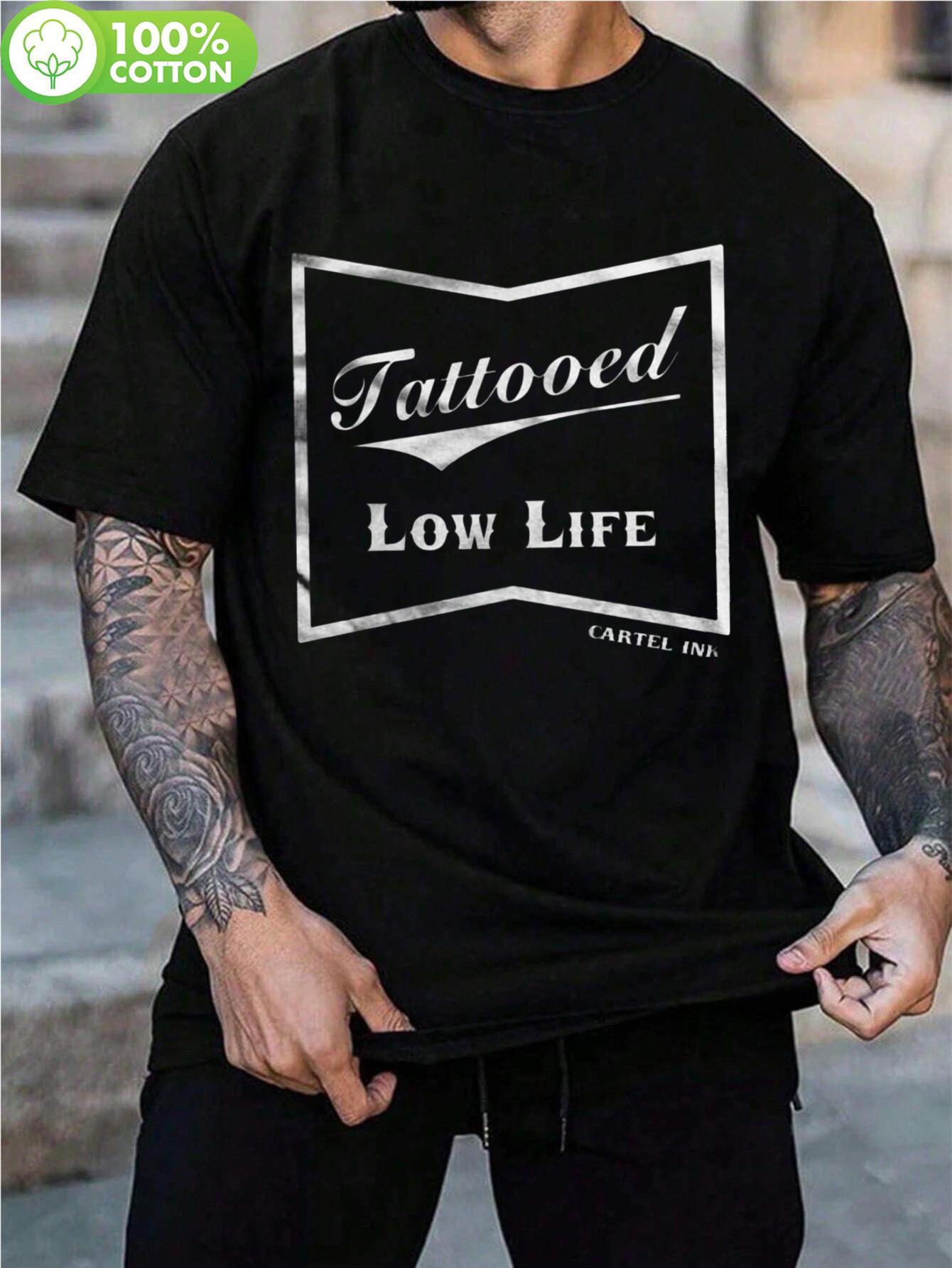 Cartel Ink Tattooed Low Life Graphic Tshirt - Black Vinta... XXL
