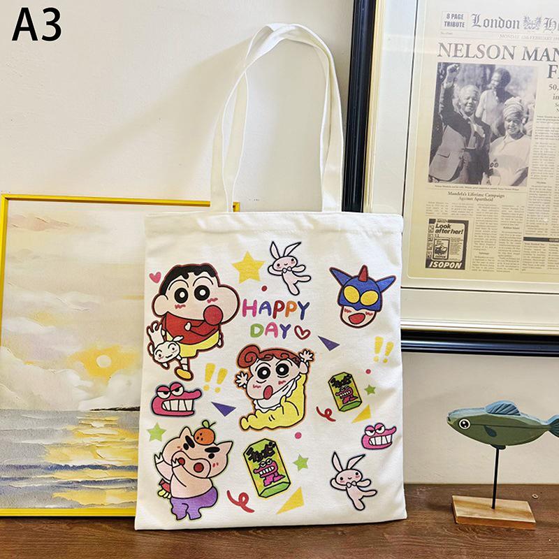 Cartoon Kawaii Canvas Bag Novelty Creative Tote Bag Daily Large Capacity Shoulder Bag Cute Handbag Gifts