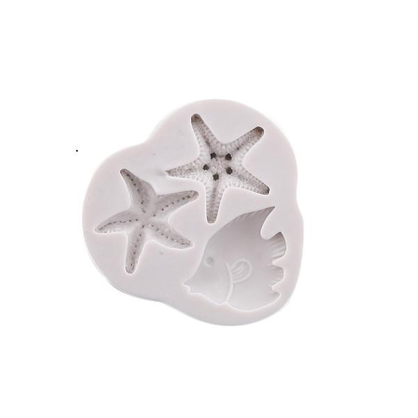 Kinds DIY Shell Starfish Conch Silicone Chocolate Mold Fish Mermaid Tail Fondant Cake Decorating Tools Clay Resin Art Moulds