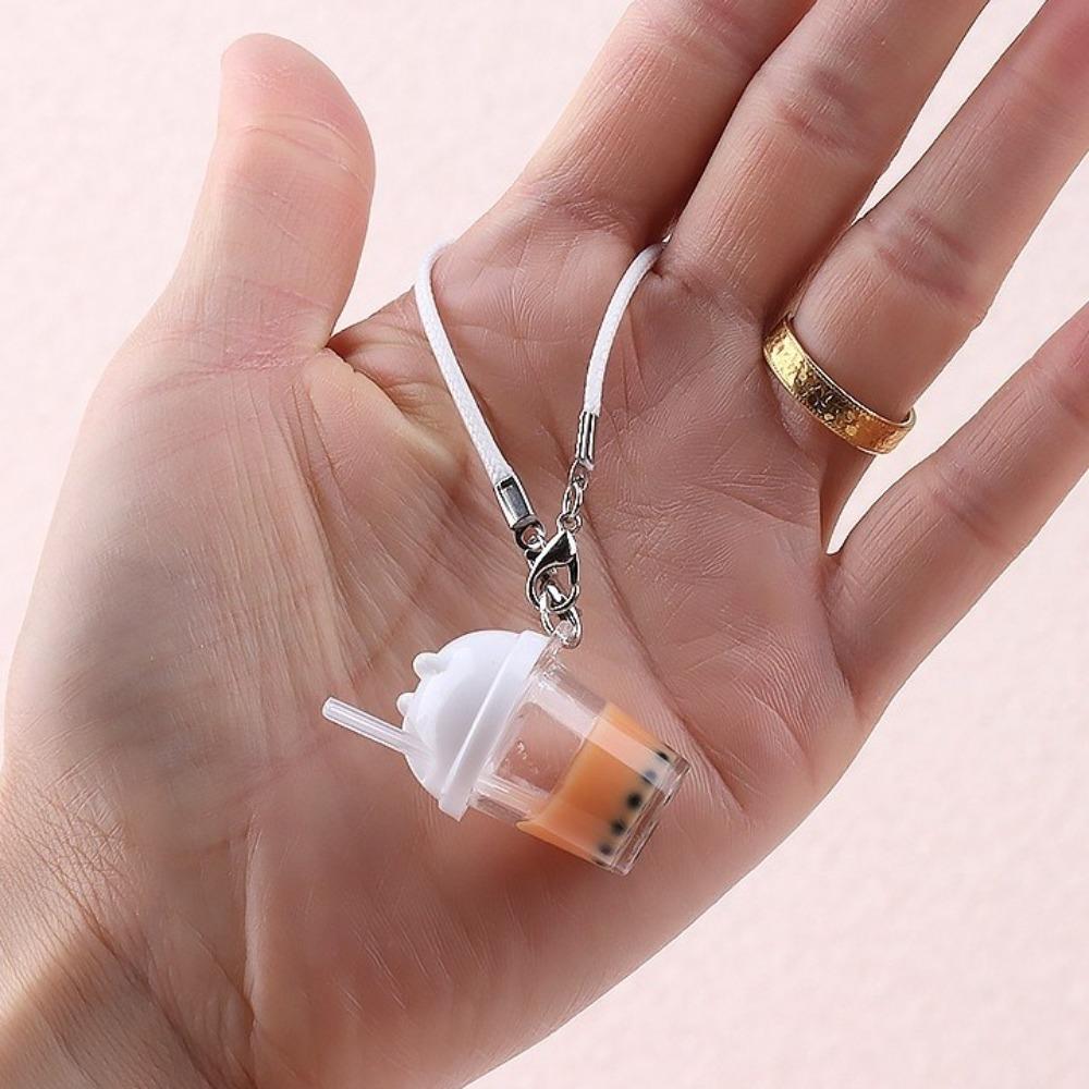 Mini Size Handbag Charm Bubble Tea Car Key Chain Cute Coffee Cup Keychain  for Women Girls