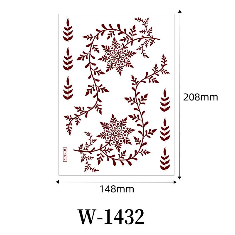 Zhengxiang 2025 Waterproof Brown Floral Lace Henna Tattoo Sticker