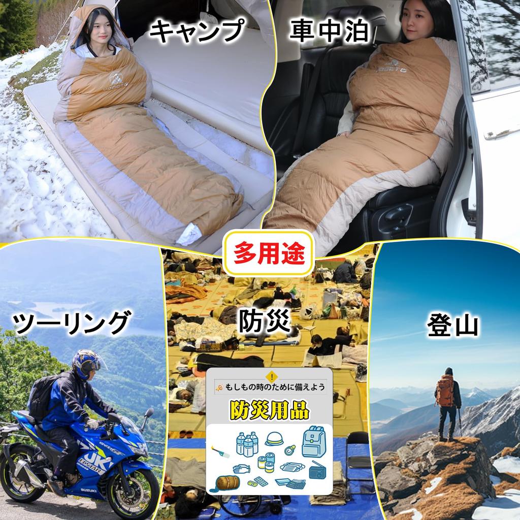 Sac de Couchage Duvet pour Momie Premium Eau Tremblement de Terre Évacuation Couchage Résistant au Froid Température Couchage en Cas de Catastrophe Sac de Rangement Inclus [YOGOTO]