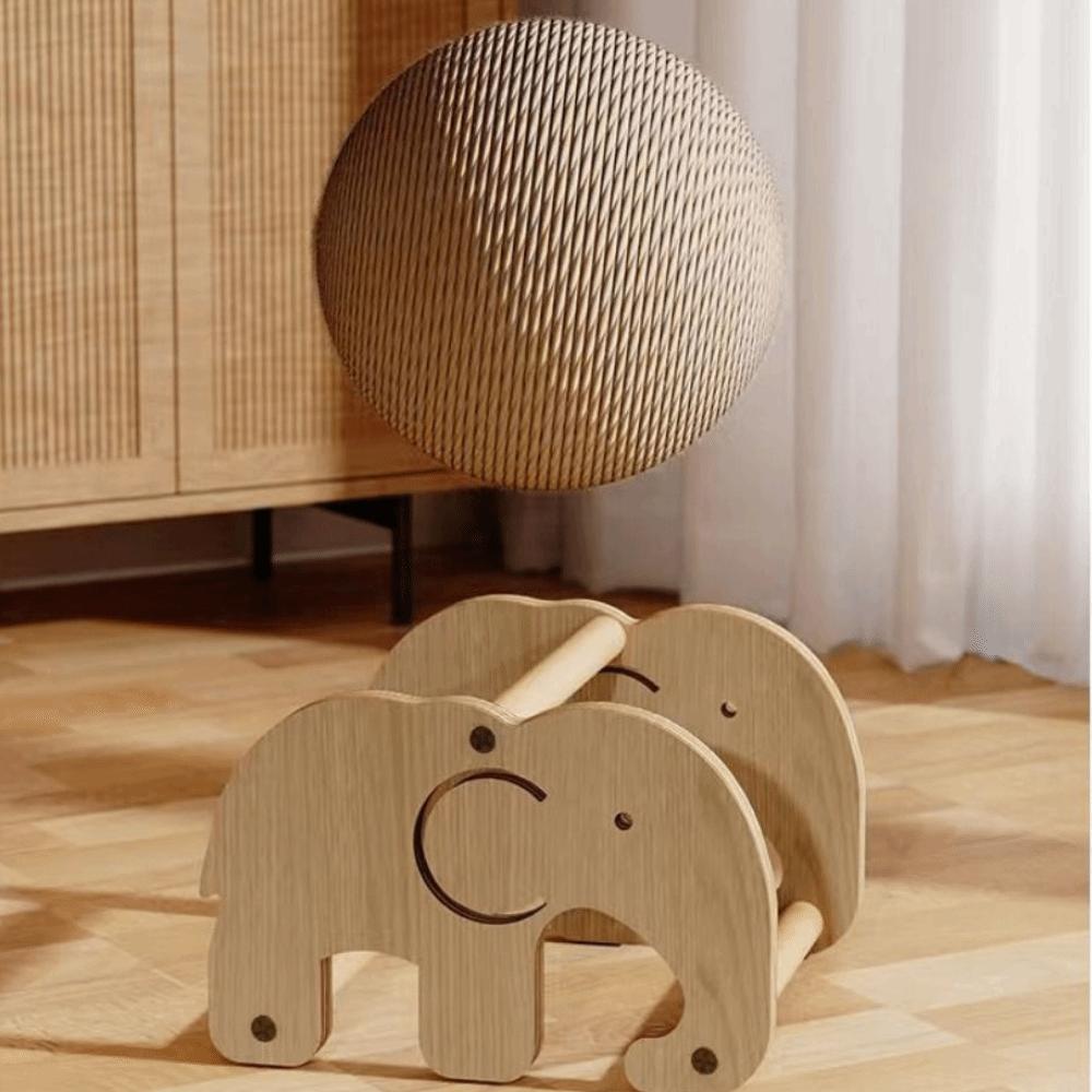 Wooden Cat Scratching Ball Toy Non-Slip Cat Scratching Board  Relieve Boredom