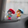 Set of 4 Cartoon Umbrella Girl Car Dashboard Decor Resin Sculpture Ornament For Auto Interior Decoration And Gift Giving