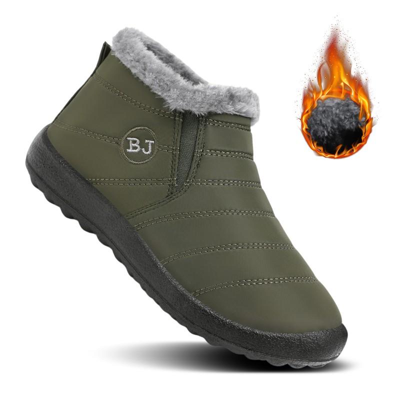 Couple Winter Snow Boots Low Top Warm Fleece Lined Non Slip Soft Sole Cotton Shoes Women Men Size 36-46