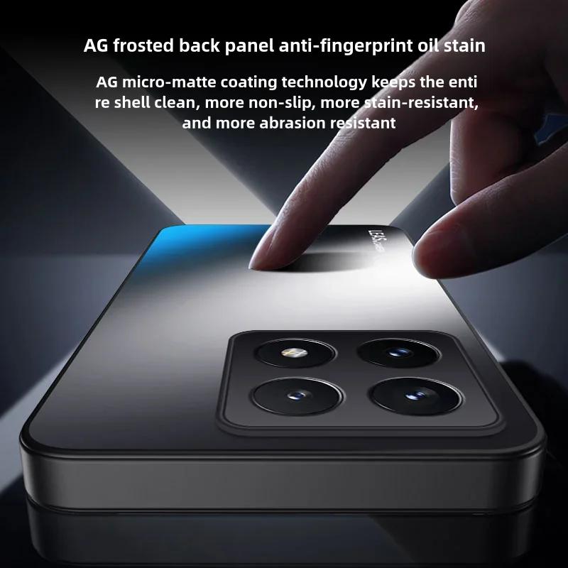 Custodia in Vetro Satinato AG per Xiaomi 15T 14T Pro Mi15T Poco M7 Pro Cover Protettiva Opaca per Fotocamera per Xiaomi 17 Pro Max 17Pro Coque