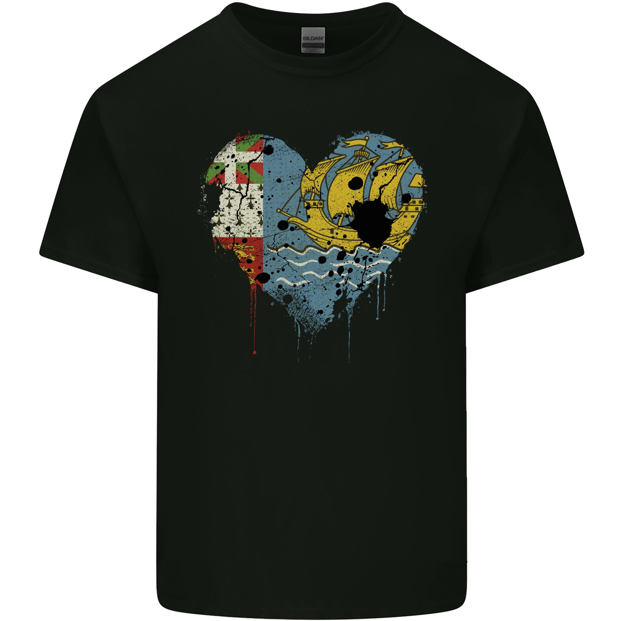 Love Flag Saint Pierre and Miquelon Unisexs Light Cotton TShirt S