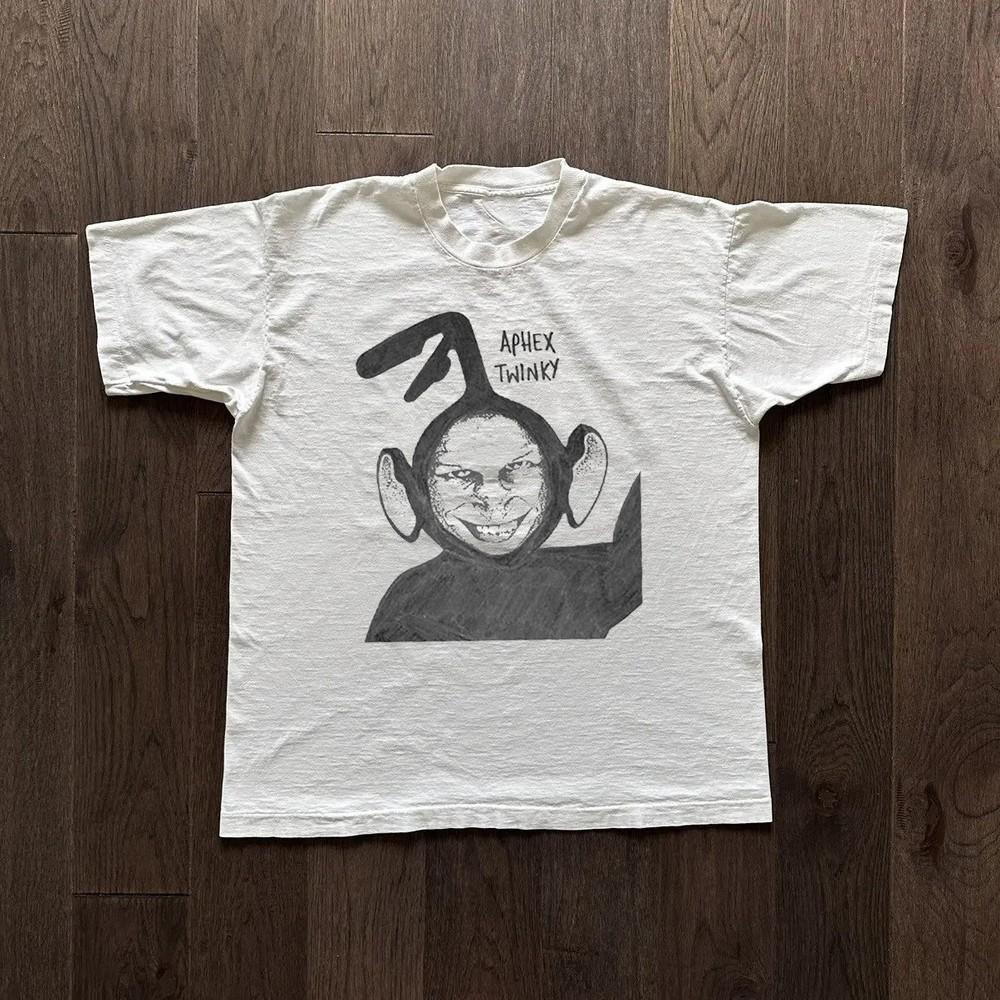 Винтажная хлопковая белая рубашка Aphex Twin Унисекс от S до 5XL DO504 Унисекс Футболка S