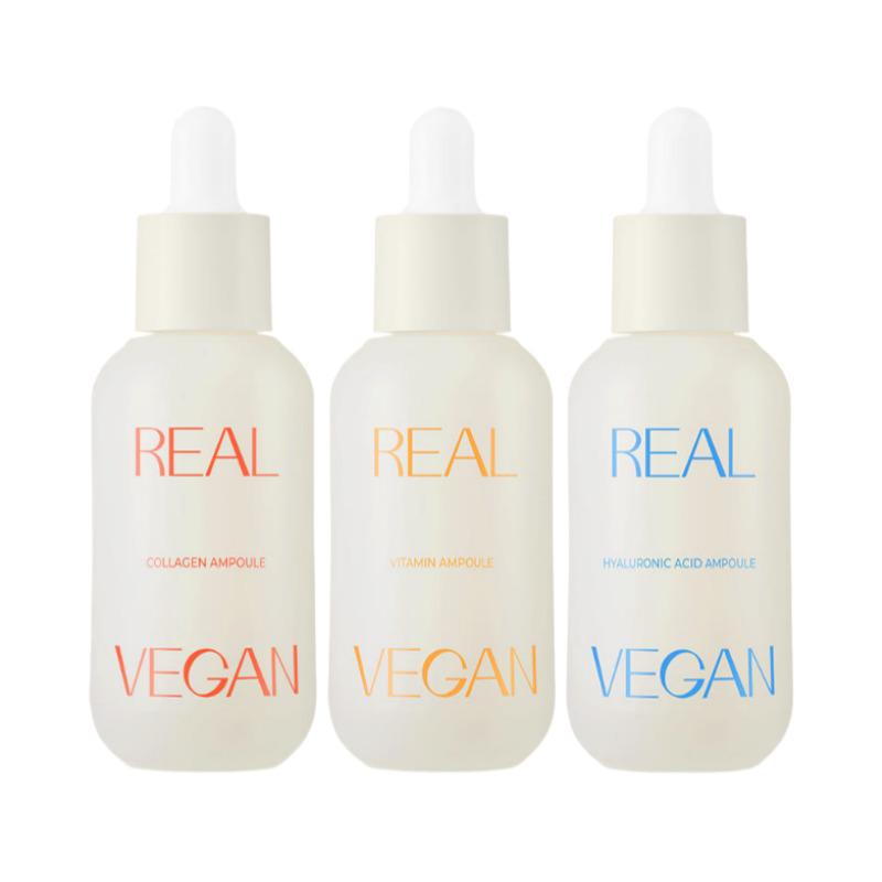 KLAVUU Real Vegan Vitamin + Hyaluronic Acid + Collagen Ampoule Set (30ml × 3 Types)