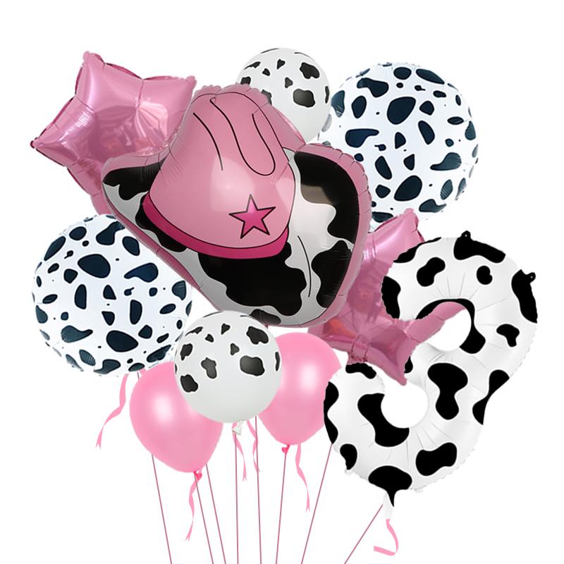 40 Inch Cow Print Number Balloons 1 2 3 4 5 6 7 8 9 Figure Foil Balloon Holy Cow Im One Birthday Cowgirl Theme Party Decorations