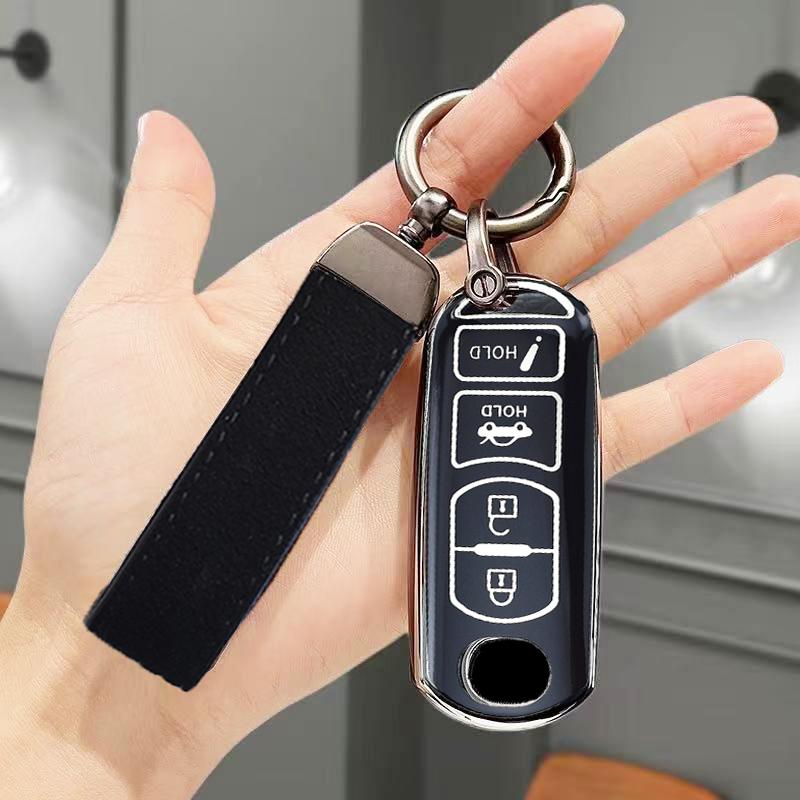 Silver Edge Tpu Car Key Case Keyless Shell Fob For Mazda Cx-3 Cx3 Cx-5 Cx5 Cx7 2 3 5 6 Bl Bm Gj Atenza Axela Demio Cx-9 Cx8