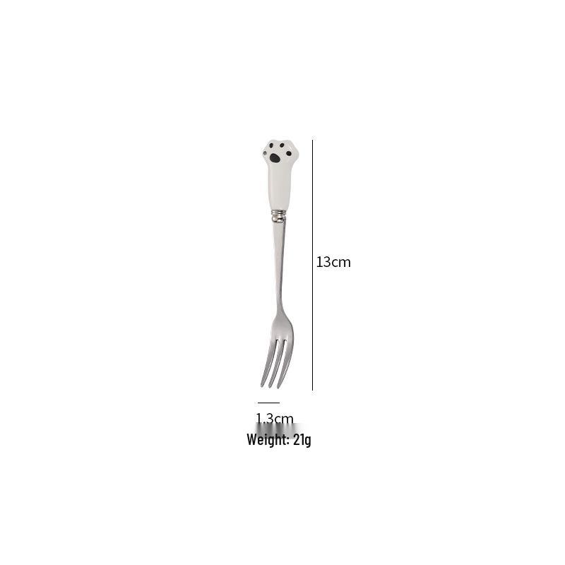 Cartoon Children's Stainless Steel Long Handle Spoon & Fork Set
