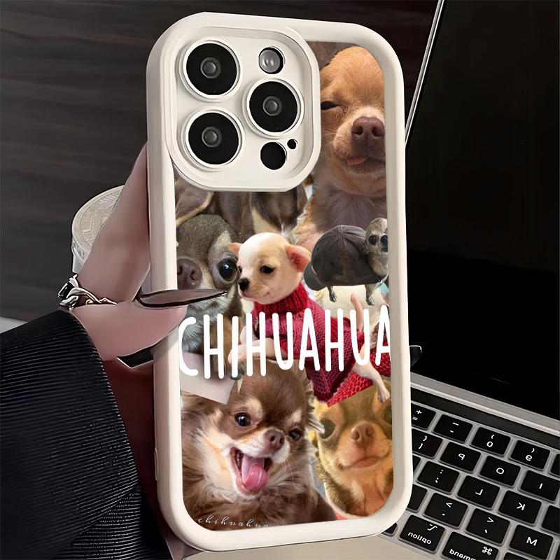 Phone Case for iPhone 17 Air 16E 15 16 Pro Max Chihuahua Puppy Teacup Dog Cover 14 Plus 13 12 Mini Soft Shell Silicone Fundas