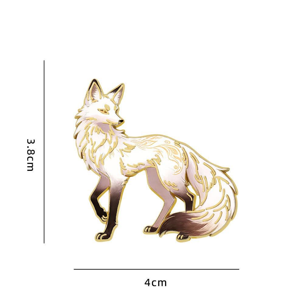 Exquisite Craftsmanship Cartoon Fox Brooch Zinc Alloy Enamel Metal Brooch For Coats Sweaters