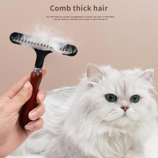 Cleaning Brush Ergonomics Nail Rake Shape Streamlined Comfortable Grip Remove Hair Wooden Carpet Cleaner Hair Brush